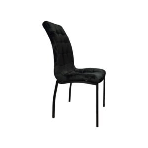 Silla negra tapizada con patas metálicas (venta por 6 unidades)