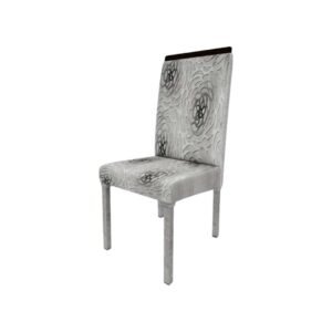 Silla tapizada en pana gris