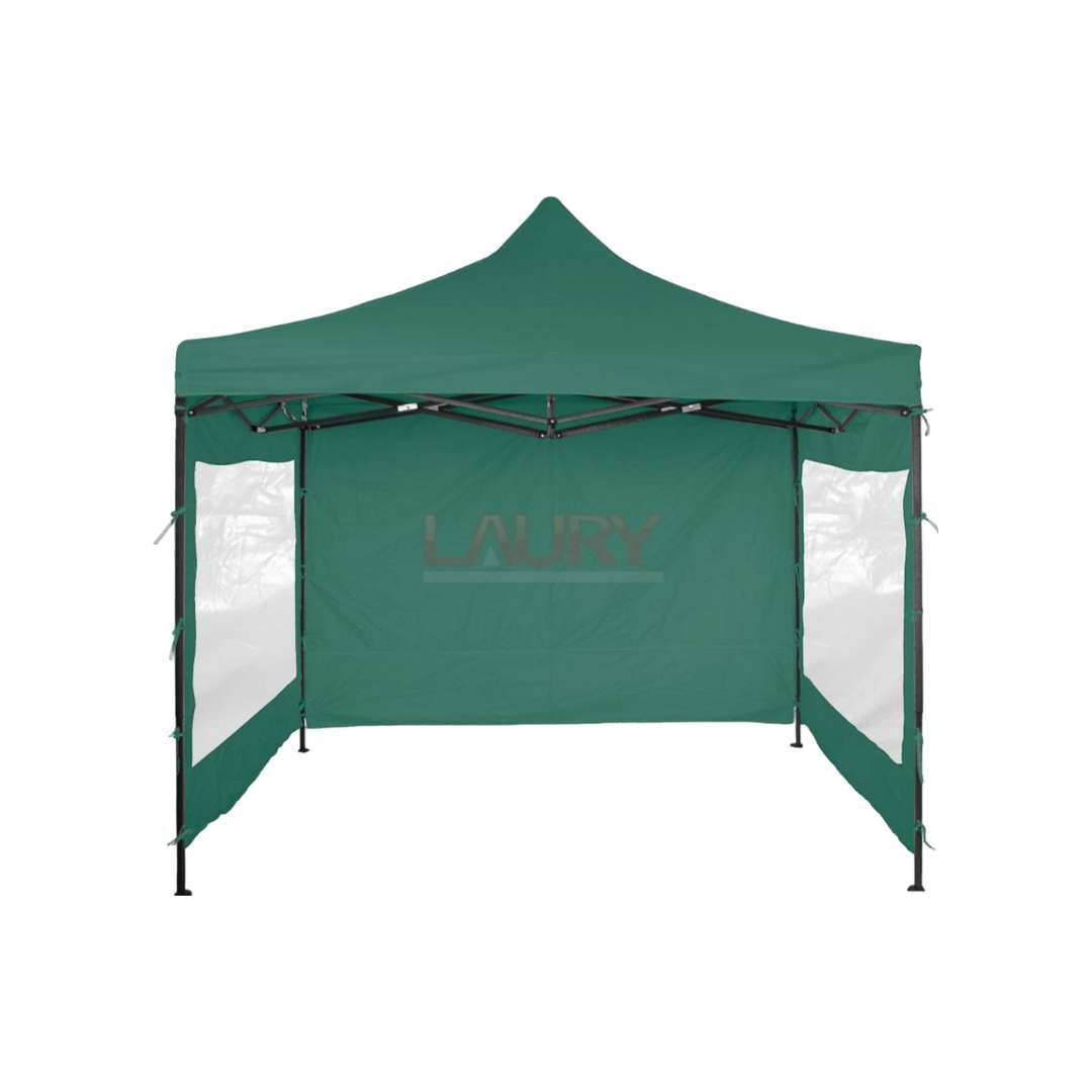 Gazebo Laury 3 x 3 m, tela Oxford, verde, con paredes