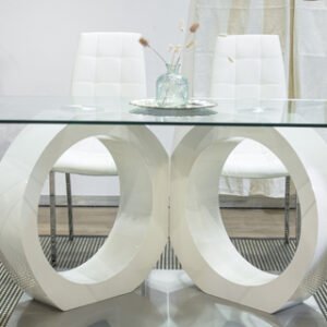 Mesa rectangular con tapa de vidrio – 2,00 m