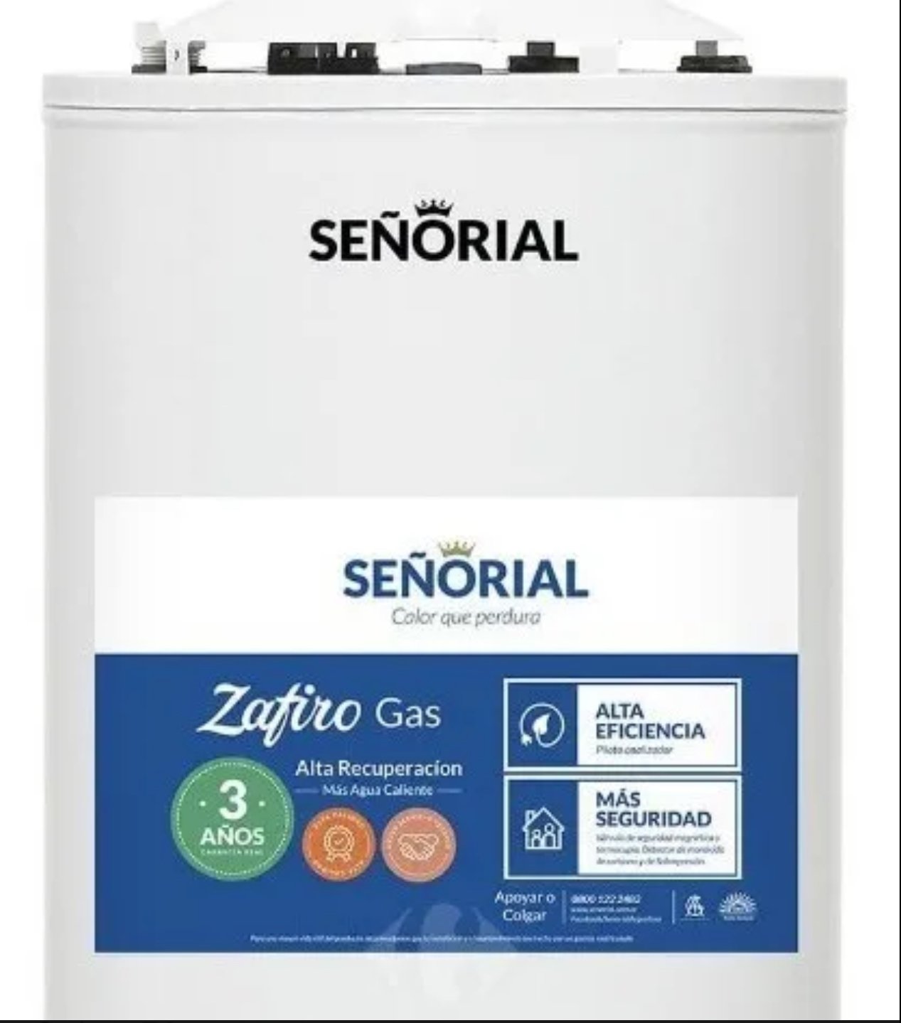 Termotanque Señorial 50 Lts C/Dual MG Gas Zafiro 330001 - Imagen 3