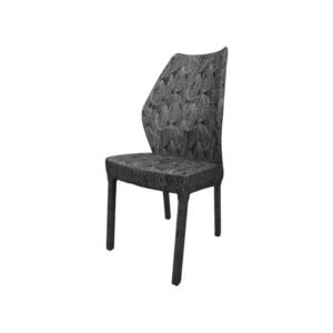 Silla con tapizado de hojas color gris