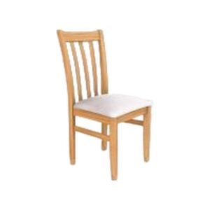 Silla de madera color miel con respaldo horizontal