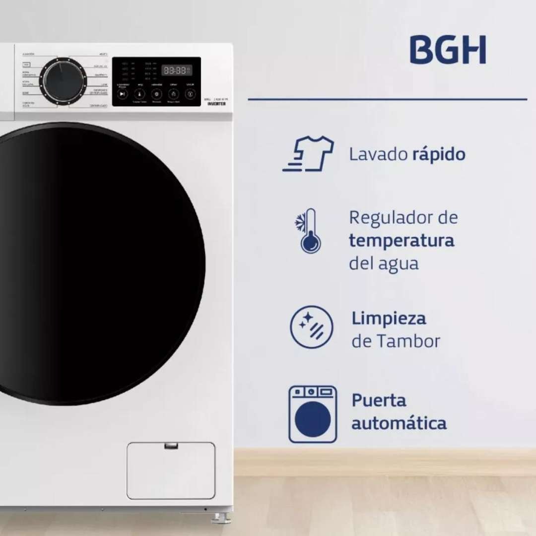 Lavarropas Frontal BGH 8Kg Blanco - Imagen 2