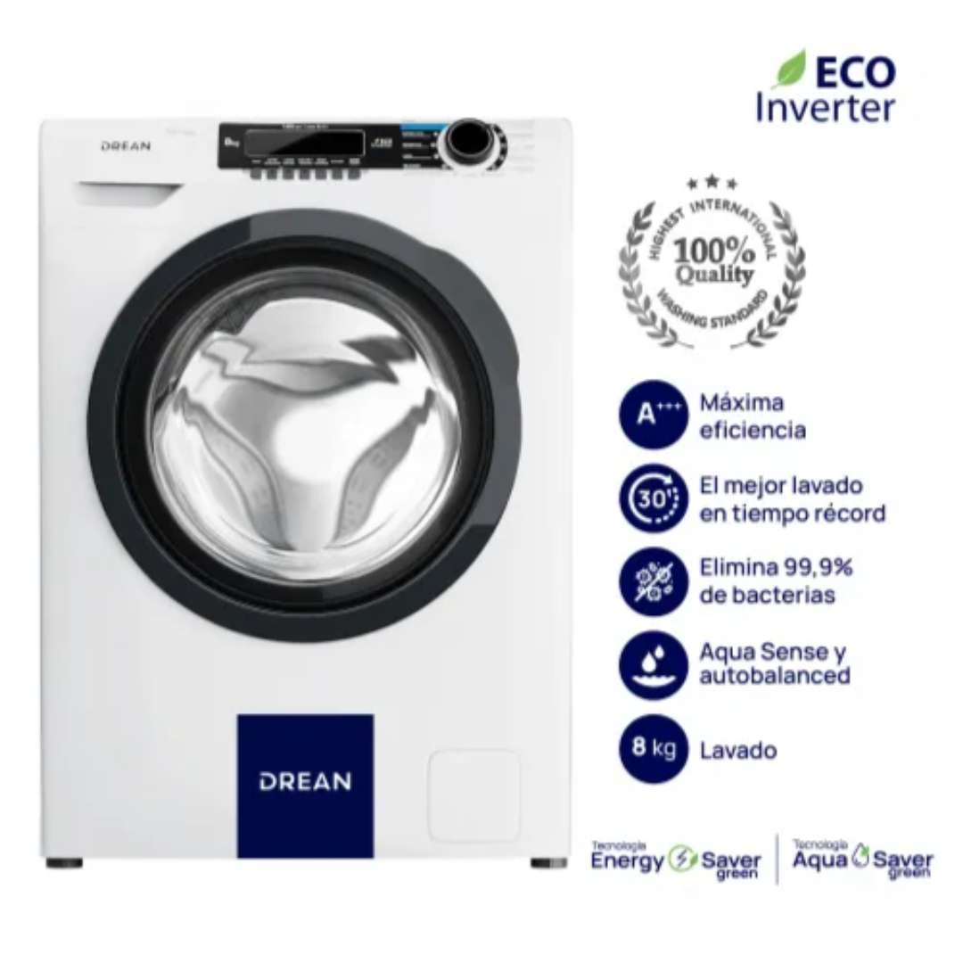 Lavarropas Drean 8 kg 1400 RPM Bco Inverter - Imagen 4