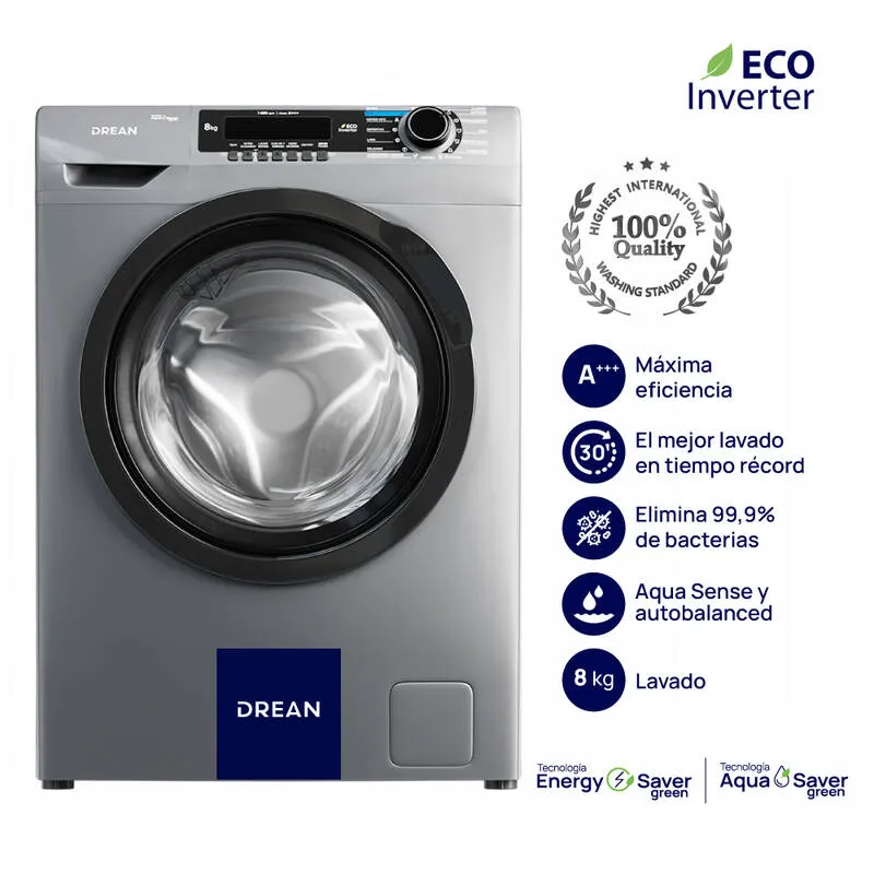Lavarropas Drean Next 8.14 ECO Inverter 8 kg 1400 RPM - Imagen 7