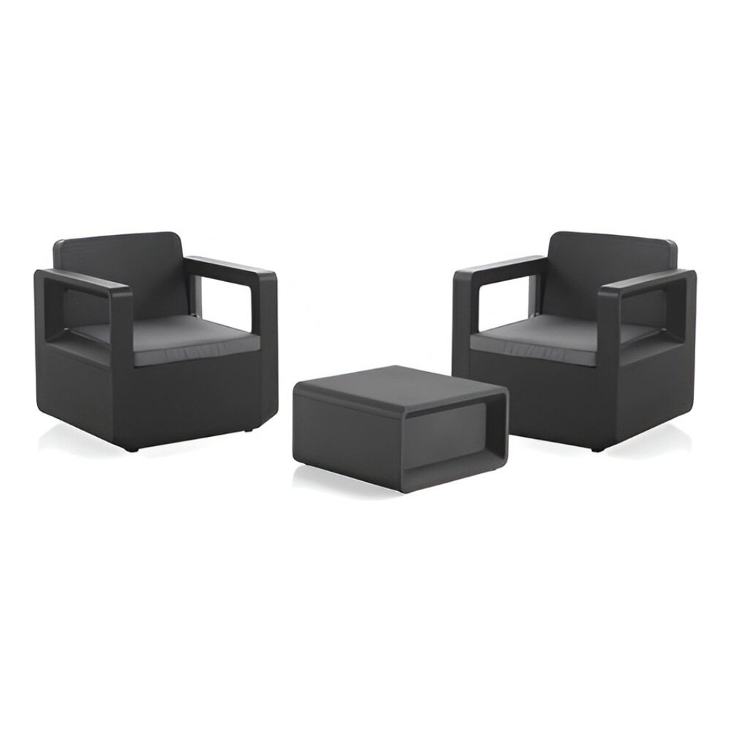 Set jardín grafito 2 sill + mesa