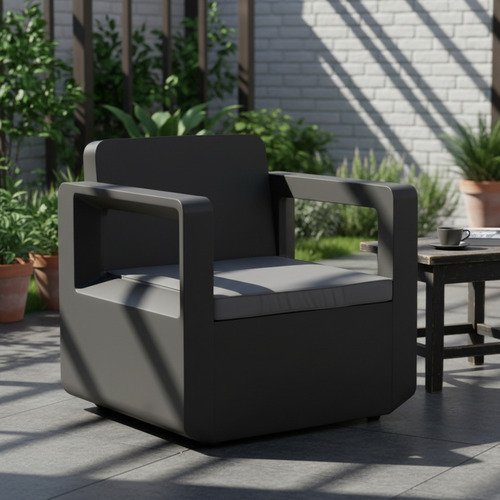 Set jardín grafito 2 sill + mesa - Imagen 6