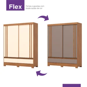 Placard Briz 2 Puertas Corredizas Nature / Off White / Avela
