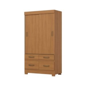 Placard 2 Puertas Corredizas 4 Cajones Cinamomo / Off White be25-227