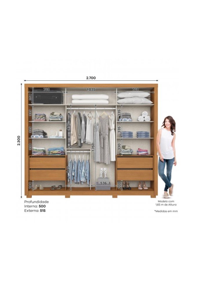 Placard Palace 2 Puertas Corredizas Cinamomo / Off White - Imagen 2