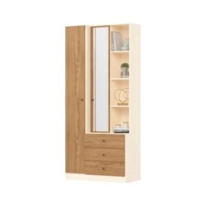 Armario Multiuso 2 Puertas 3 Cajones Cinamomo / Off White