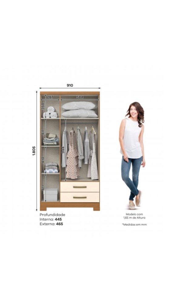 Placard Acai 3 Puertas Cinamomo / Off White - Imagen 4