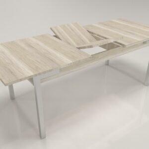 Mesa extensible rectangular con pata cromada