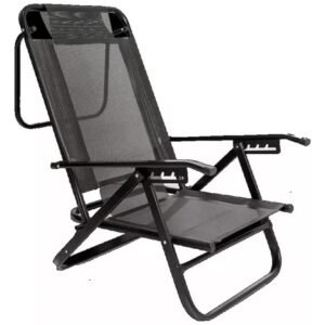 Reposera Descansar Playera Black Aluminio 5 Posiciones