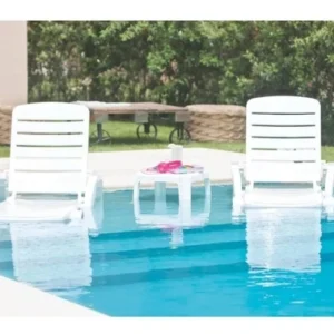 2 reposeras Garden Life Toronto blancas y mesa auxiliar Garden Life Puket