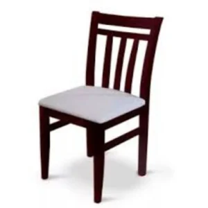 Silla de madera oscura con asiento claro